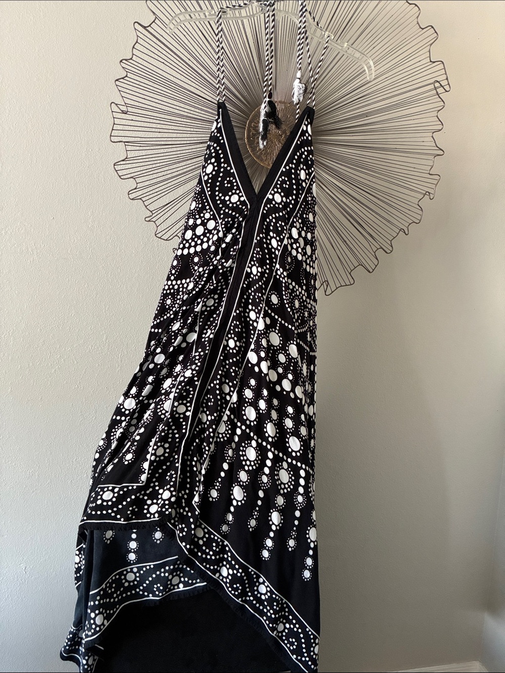 Advance Sun Dress Halter Style Black & White One Size Fits All